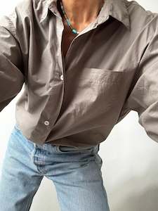 Organic Cotton Edgar Shirt Dark Grey