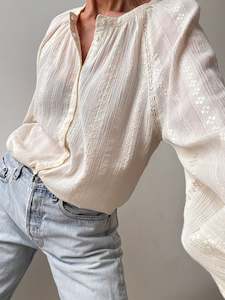 Take 50 Off: Ibiza Shirt With Crochet Cream