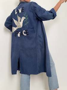 Upcycled Blue Medical Coat