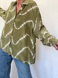 Meganne Blouse Sage Green Tiedye