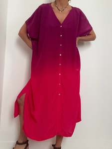 Sam Kaftan Dress Ombre Pink Purple