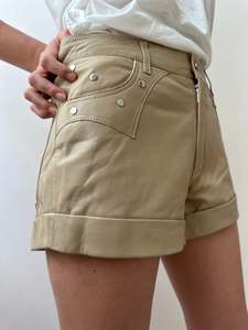 Zadig Voltaire: Zadig & Voltaire Leather Shorts Nude