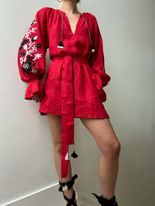 Clearance: March 11 Short Dress Red Black