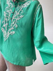 Rapsodia: Jewel Green Embroidered Top