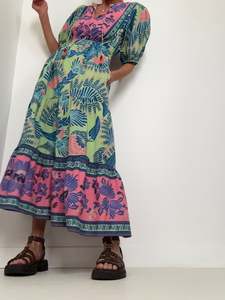 Short Sleeve Tiered Summer Midi Dress