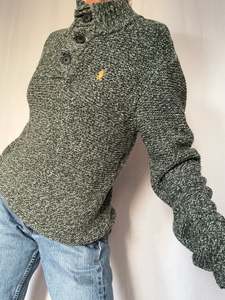 Ralph Lauren: Ralph Lauren Green Button Knit