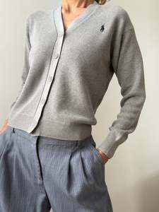 Ralph Lauren Ribbed Cardigan Grey