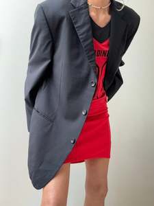 Vintage Deep Charcoal Designer Blazer