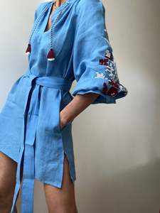 March 11 Short Dress Blue Maroon