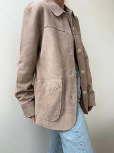 Idyllwind: Idyllwind Tan Daisett Suede Jacket Beige