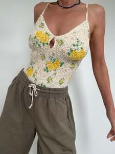 Free People: Seaside Rose Bodysuit Yellow