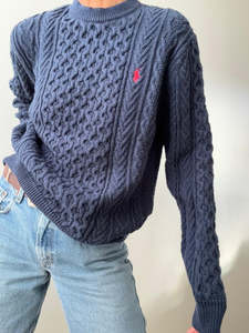 Ralph Lauren Wool Cable Knit Blue