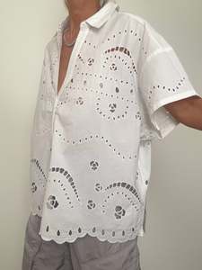 Anthropologie: Short Sleeve Broderie Anglaise Shirt