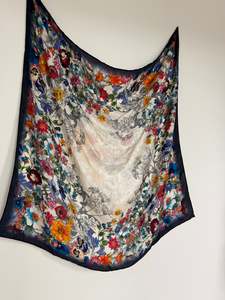 Bright Floral Silk Scarf