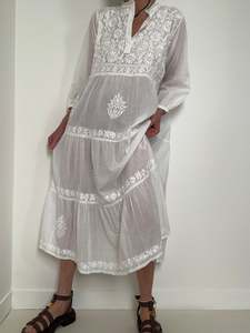 Tiered Cotton Voile Dress