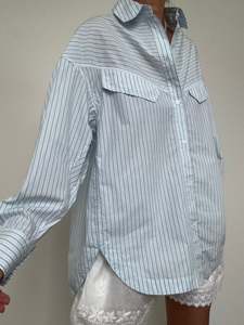 Products: Oversize Fit Blouse In Stripe Blue