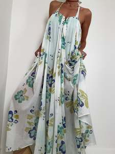 Products: Cotton Voile Floral Dress Mint