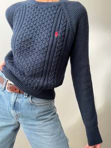 Ralph Lauren Fisherman Cable Knit Navy