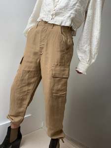Ralph Lauren: Ralph Lauren Silk Blend Cargo Pants Tan
