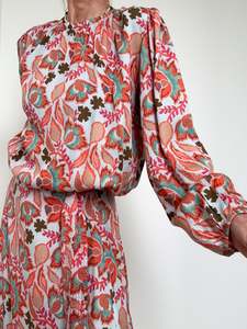 Products: Sunset Orange Floral Blouse