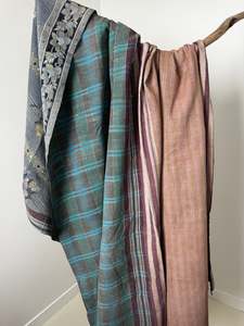 Kantha Quilt Floral Check