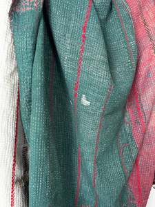 Kantha Quilt Green Burgandy