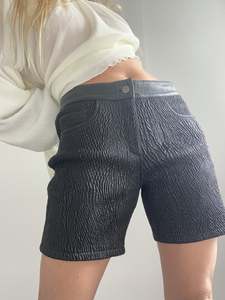 Quilts: Leather Quilt Shorts