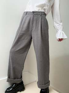 Sale: Dockers High Pleated Wide Leg Trousers Blue Houndstooth