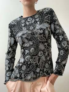 Sale: Blue And Silver Bead Top