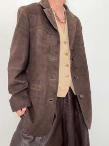 Leather Jackets: Hendrix Bitter Choc Suede Leather Jacket