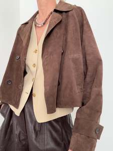 Leather Jackets: Boxy Suede Jacket Coco