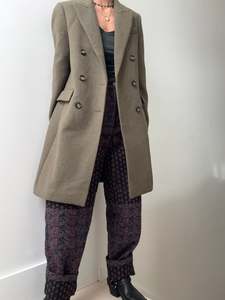 Wool Blend Coat Olive Green