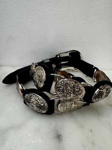 Top Selects: Silver And Leather Disk Belt