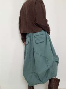 Willow Poplin Maxi Skirt Green