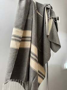 Homewares: Mexican Hand Loomed Blanket Grey
