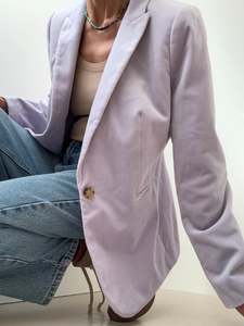 Blazers: J Crew Velvet Blazer Lilac