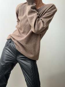 Classic Mens Cashmere V Neck Natural