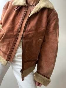 Coats: Peach Vintage Shearling Jacket