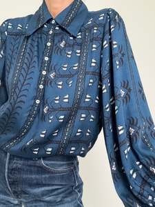 Ink Block Print Blouse