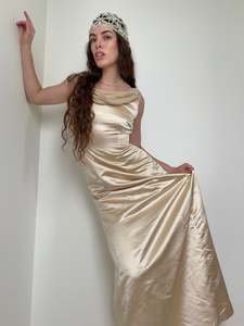 Oyster Vintage Silk Wedding Dress