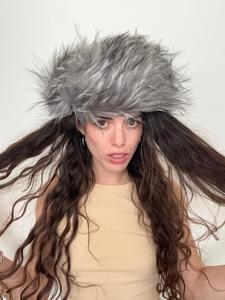 Hats: Trapper Hat Long Fur Grey