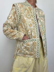 Block Print Sage Mosaic Jacket