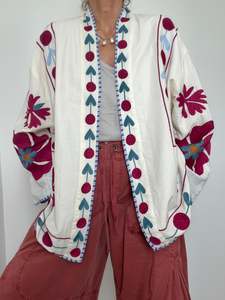 Fuchsia Folk Kimono Jacket