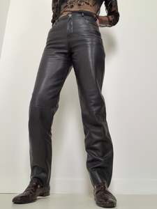 Trousers: Leather Jean Cut Trousers