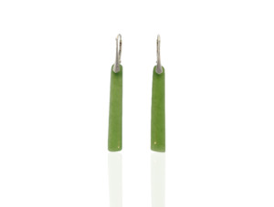 Earrings: Long Greenstone Earrings with leverbacks