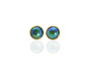 Blue Pearl Jewellery Made To Order: Blue Pearl Gold Stud Earrings