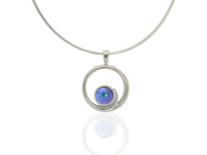 Blue Pearl Koru Pendant