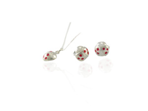 Earrings: Ladybird Pendant on Chain