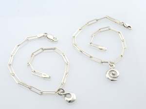 Paperclip Bracelets with Koru/ Twist Charm