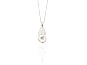 Koru Drop Pendant with Gemstone